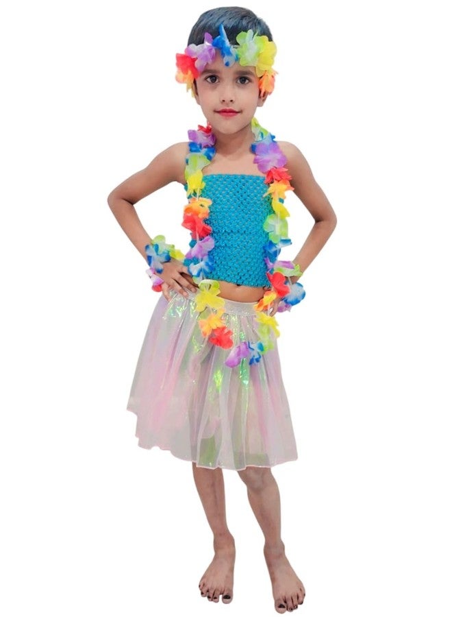 BookMyCostume Assorted Hawaiian Hula Fancy Dress Costume for Girls and Females 5-6 years - Image 3